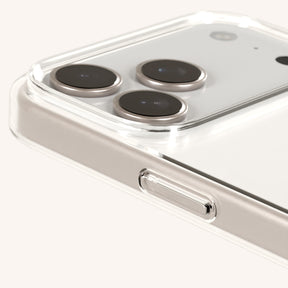 Cordon de téléphone avec fine lanière en transparent + Baby Blue