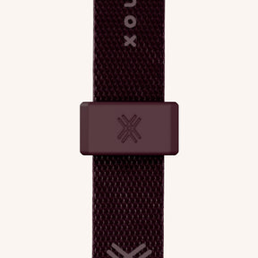 Cordon de téléphone avec fine lanière en Clear + Burgundy