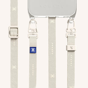 Handykette mit Schmalem Gurt in Clear + Chalk