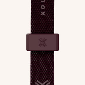 Handykette mit Schmalem Gurt in Cyber Pink Clear + Burgundy