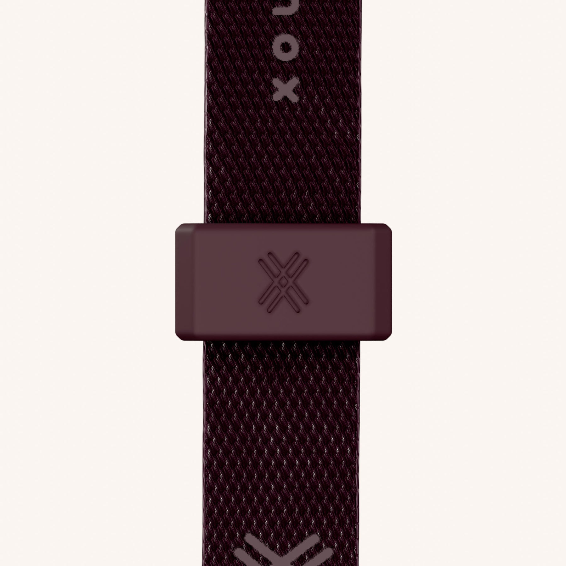 Cordon de téléphone avec fine lanière en Clear + Burgundy