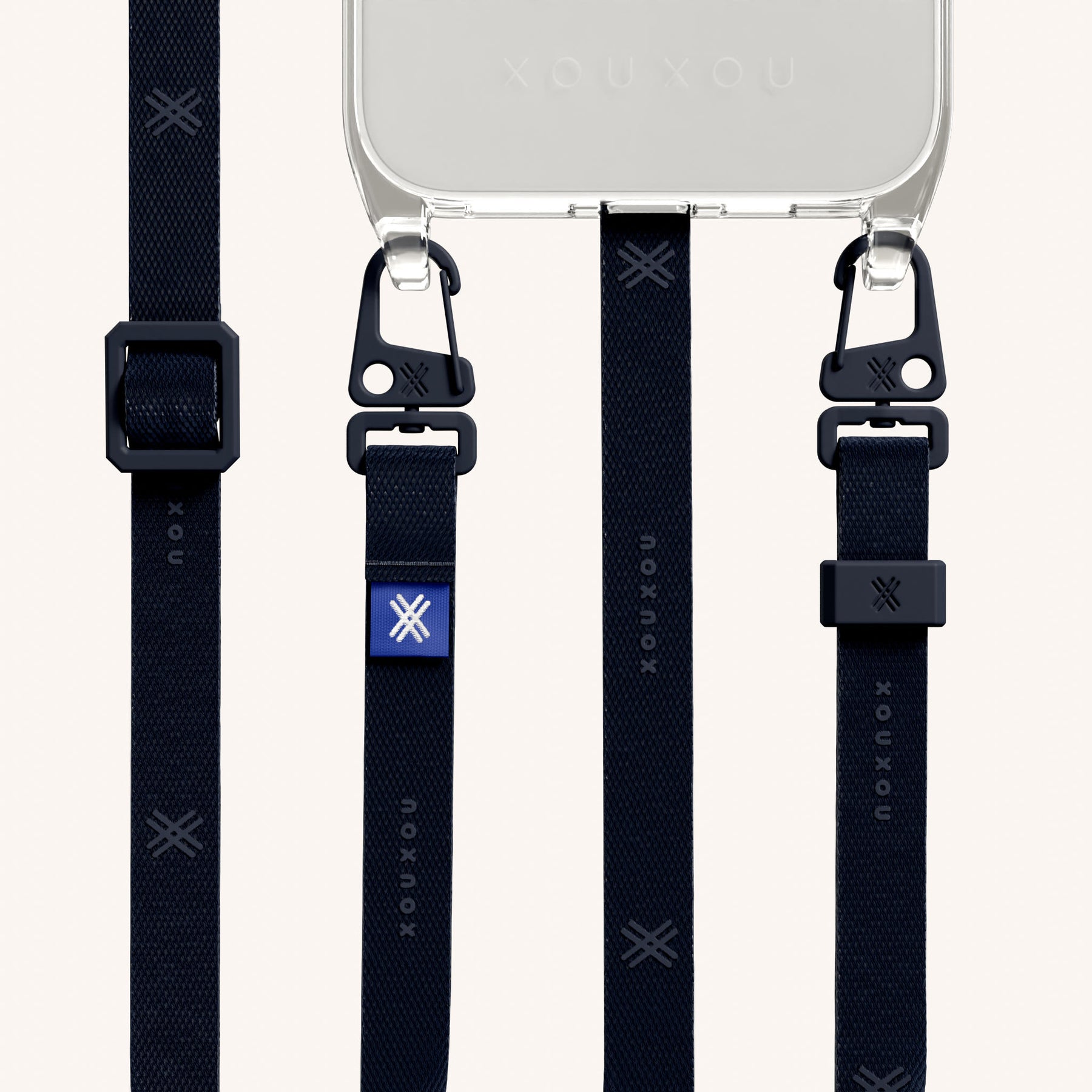 Handykette mit Schmalem Gurt in Transparent + Midnight