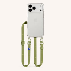 Handykette mit Schmalem Gurt in Transparent + Pistazie