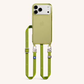 Handykette mit Schmalem Gurt in Sunny Lime Clear + Olive