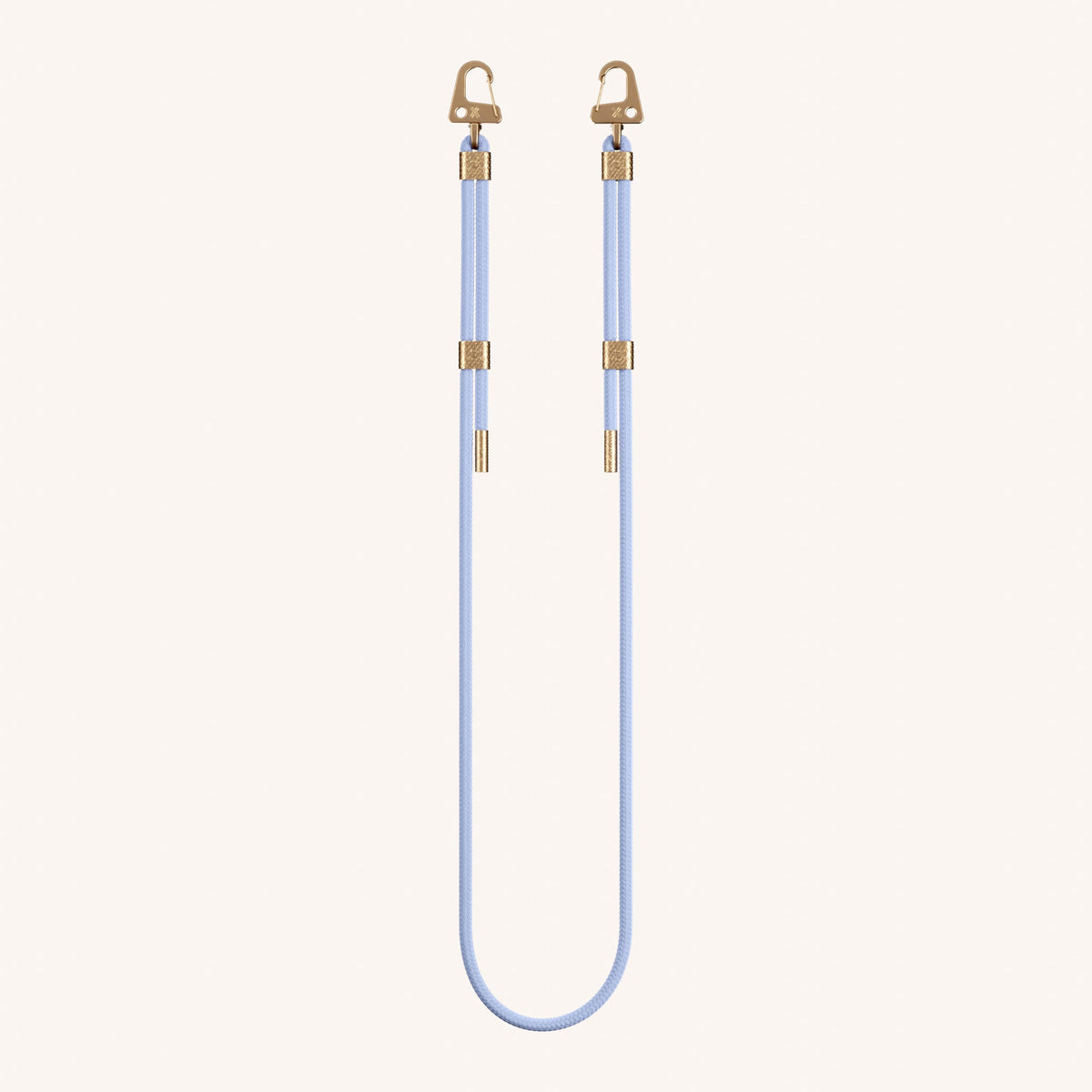 Phone Strap Carabiner Rope in Baby Blue Total View | XOUXOU