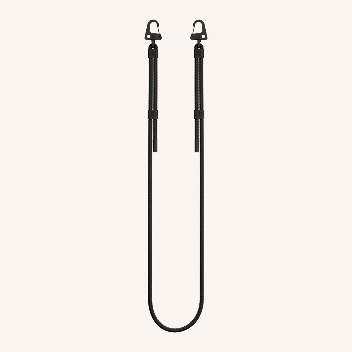 Phone Strap Carabiner Rope in Black Total View | XOUXOU