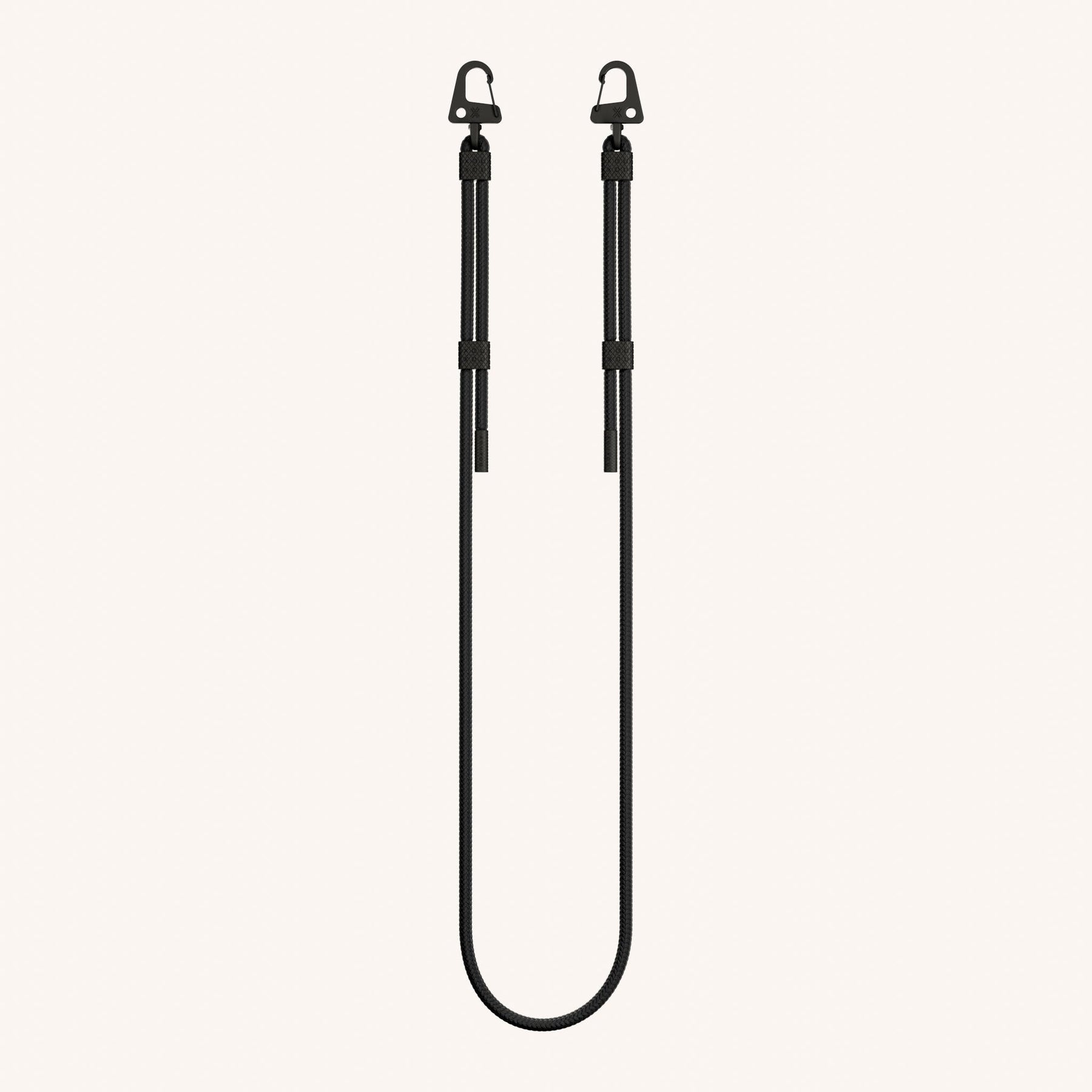 Phone Strap Carabiner Rope in Black Total View | XOUXOU