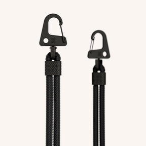 Phone Strap Carabiner Rope in Black Detail View | XOUXOU