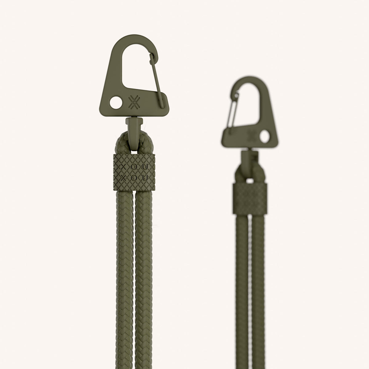 Phone Strap Carabiner Rope in Moss Detail View | XOUXOU