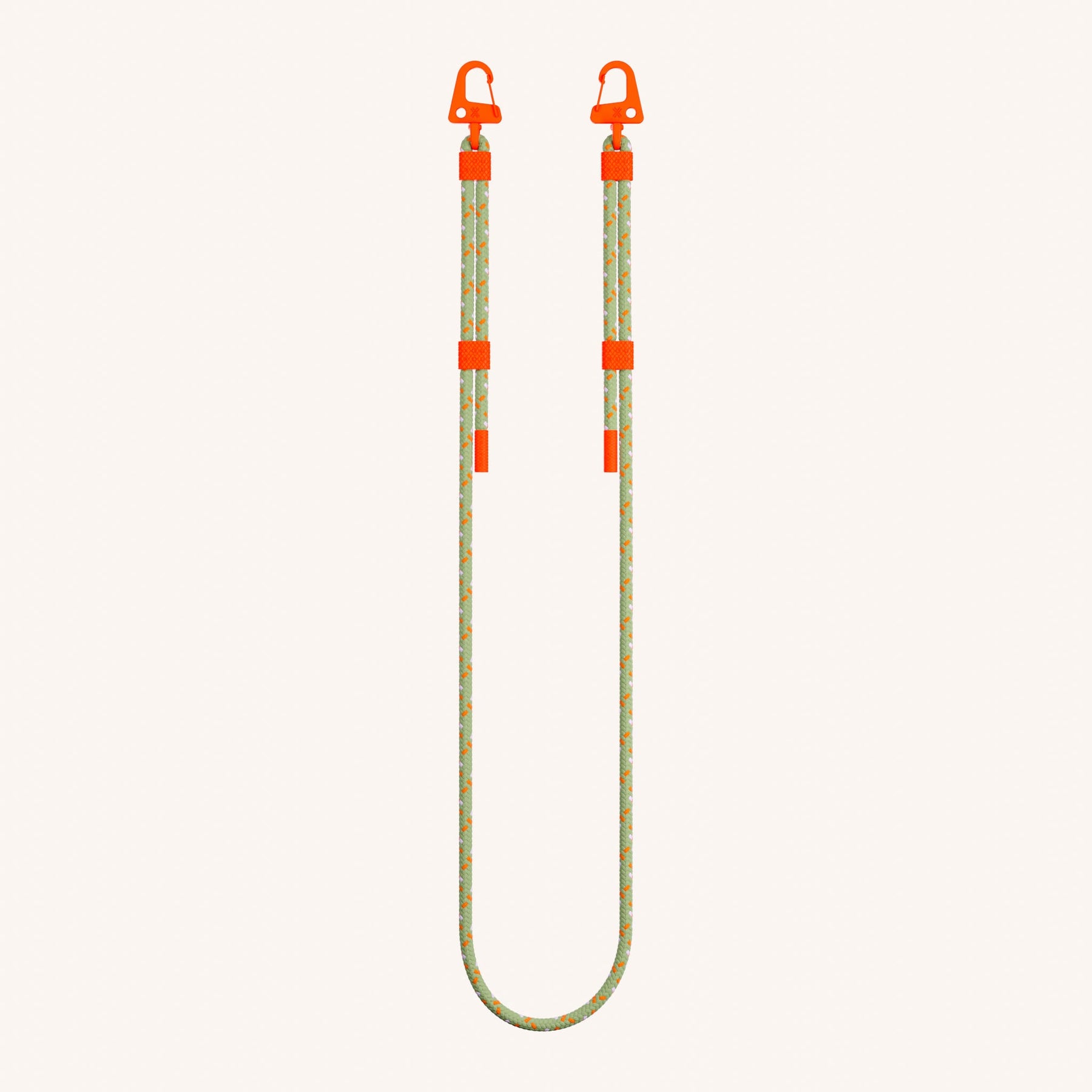 Phone Strap Carabiner Rope in Orange Camouflage Total View | XOUXOU