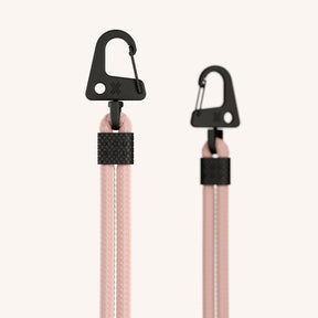 Phone Strap Carabiner Rope in Powder Pink Detail View | XOUXOU