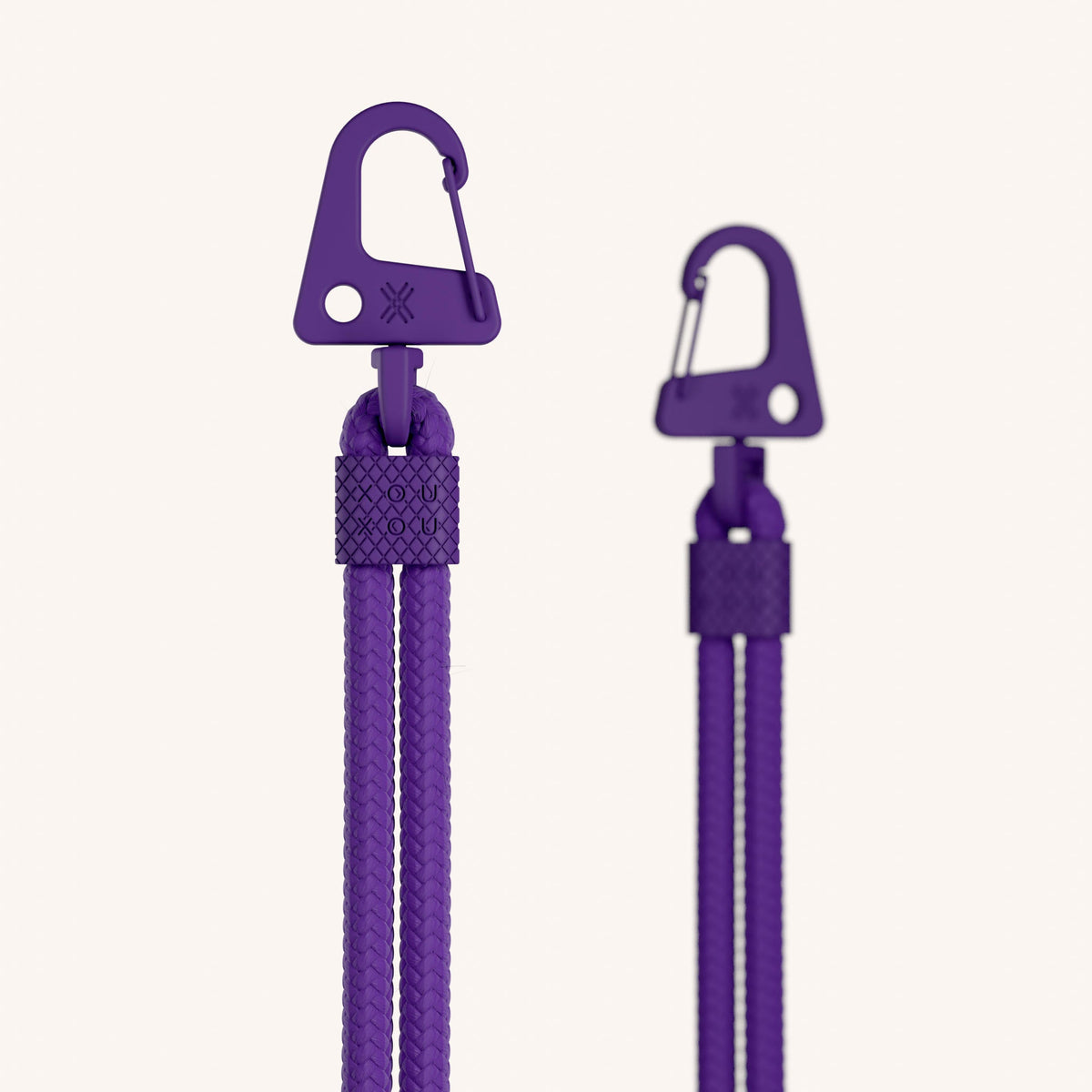 Phone Strap Carabiner Rope in Purple Detail View | XOUXOU