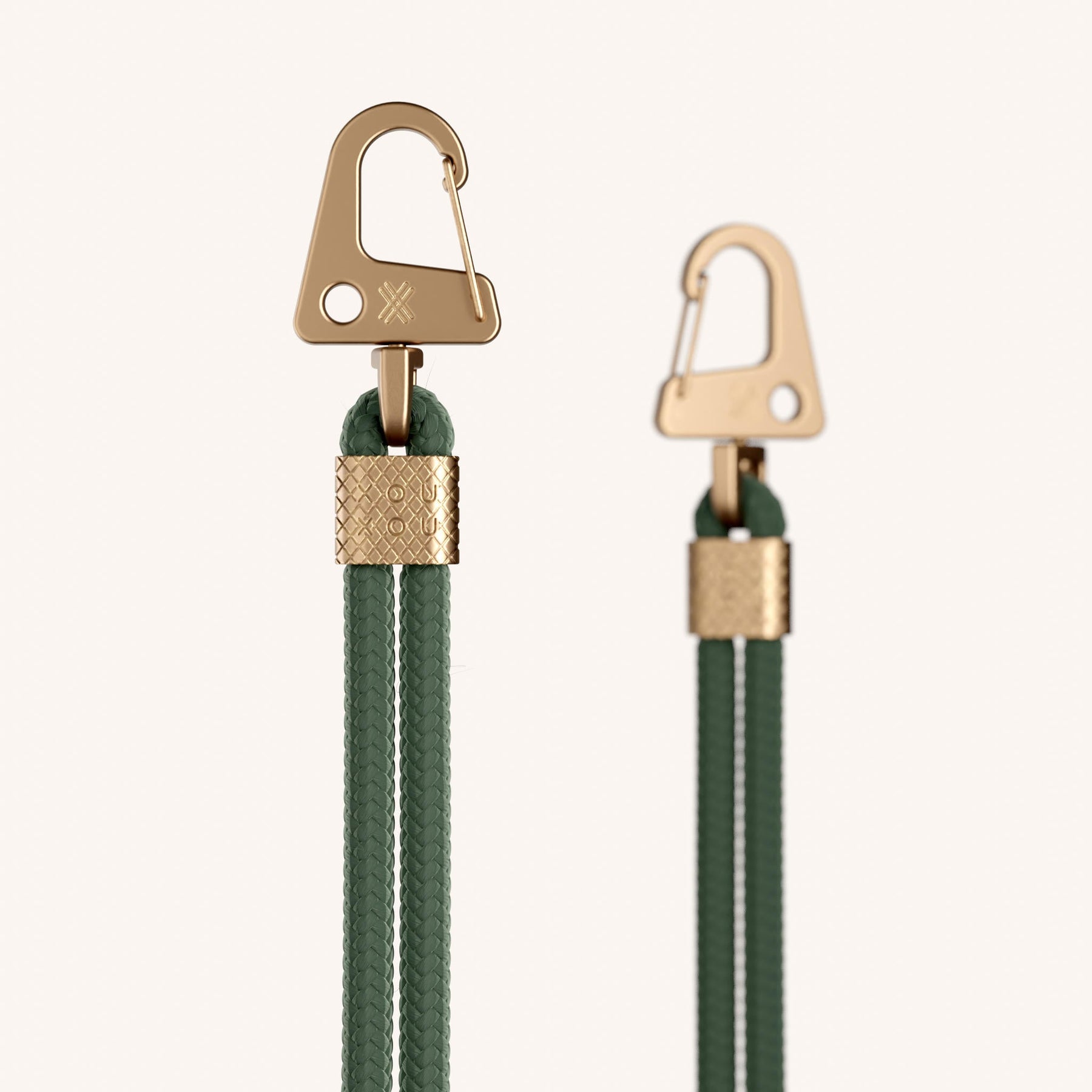 Phone Strap Carabiner Rope in Sage Detail View | XOUXOU