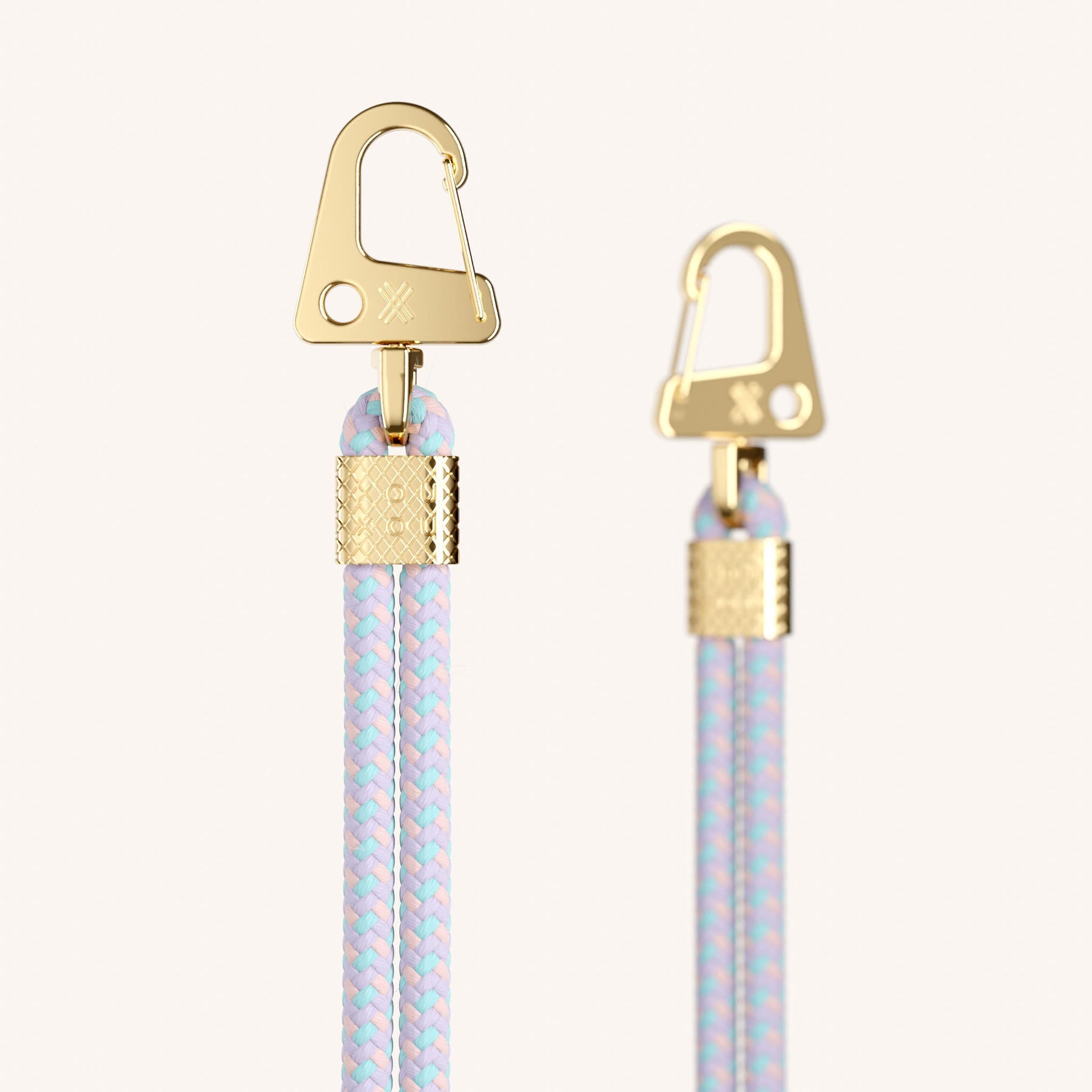 Phone Strap Carabiner Rope in Vibrant Pastel Detail View | XOUXOU