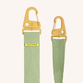 Phone Strap Lanyard in Light Olive Detail View | XOUXOU