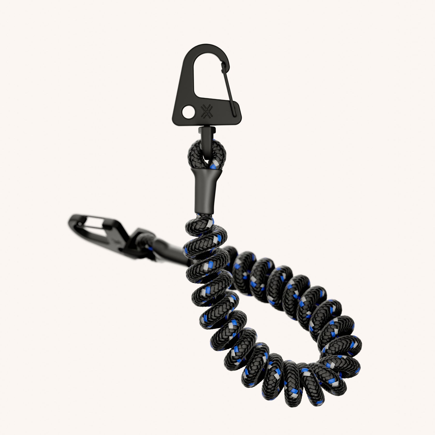 Phone Strap Spiral Rope in Black Detail View | XOUXOU