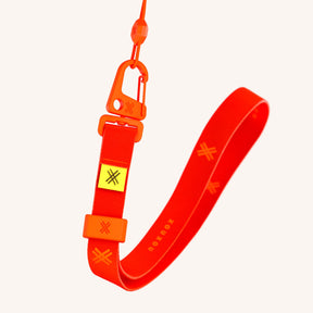 Phone Strap Wrist Strap in Neon Orange Detail View | XOUXOU