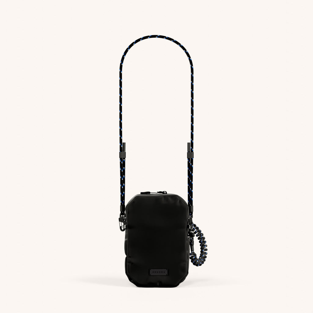 Shoulder Bag with Carabiner Rope in Black - XOUXOUÂ®