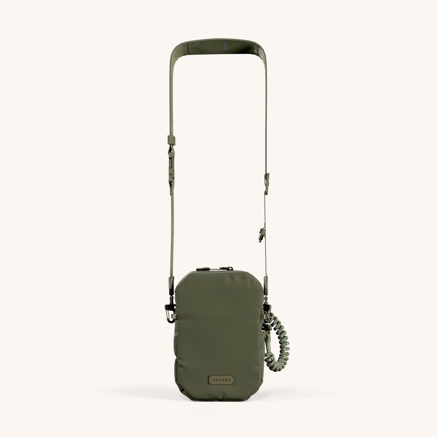 Shoulder Bag with Ultrawide Lanyard in Moss Total View | XOUXOU