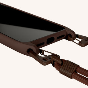 Phone Necklace with Carabiner Rope in Earth