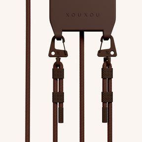 Phone Necklace with Carabiner Rope in Earth