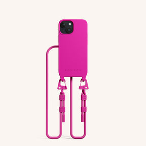 Phone Necklace with Carabiner Rope in Power Pink