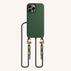 Phone Necklace with Carabiner Rope in Sage