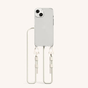 Phone Necklace with Carabiner Rope in Clear + Chalk