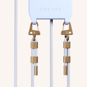 Phone Necklace with Carabiner Rope in Baby Blue + Vibrant Pastel