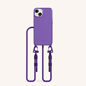 Phone Necklace with Carabiner Rope in Purple Clear