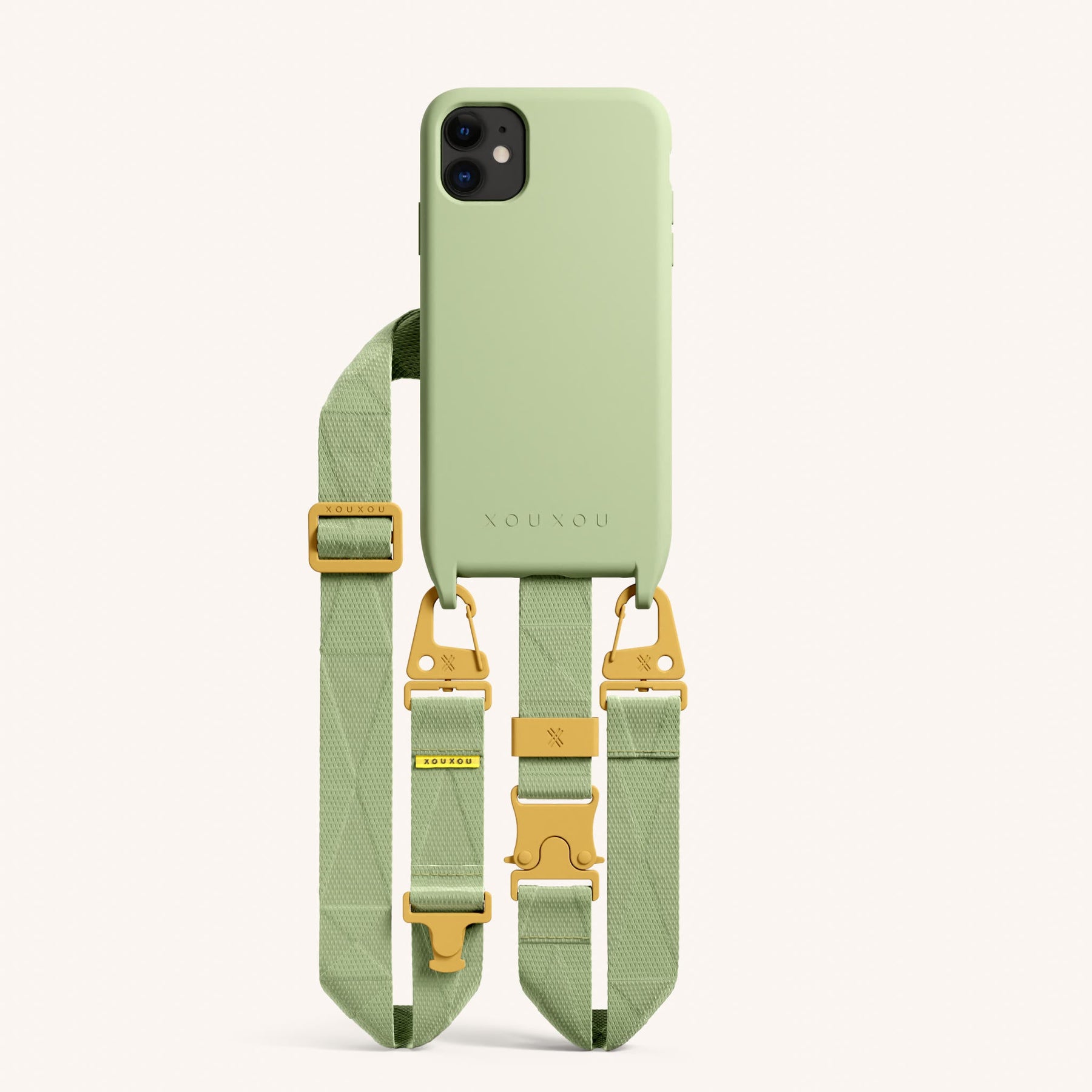 Phone Necklace with Lanyard in Light Olive