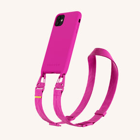 Phone Necklace with Lanyard in Power Pink