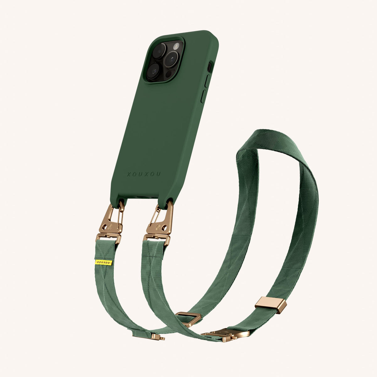 Phone Necklace with Lanyard for iPhone 14 Pro with MagSafe in Sage Perspective View | XOUXOU #phone model_iphone 14 pro